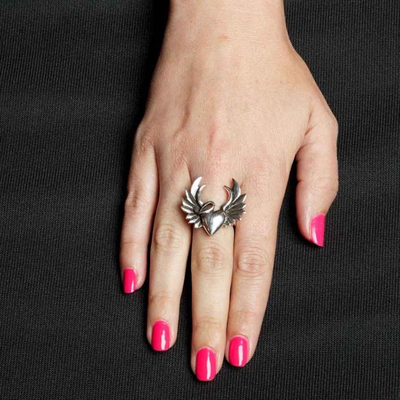 Naughty Heart Ring Fine Sterling Silver .925 - Picture 2 of 2